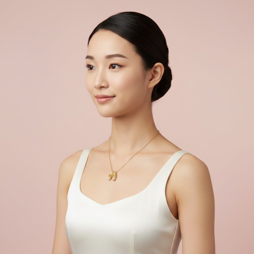 The Blush Ballet Shoe Necklace