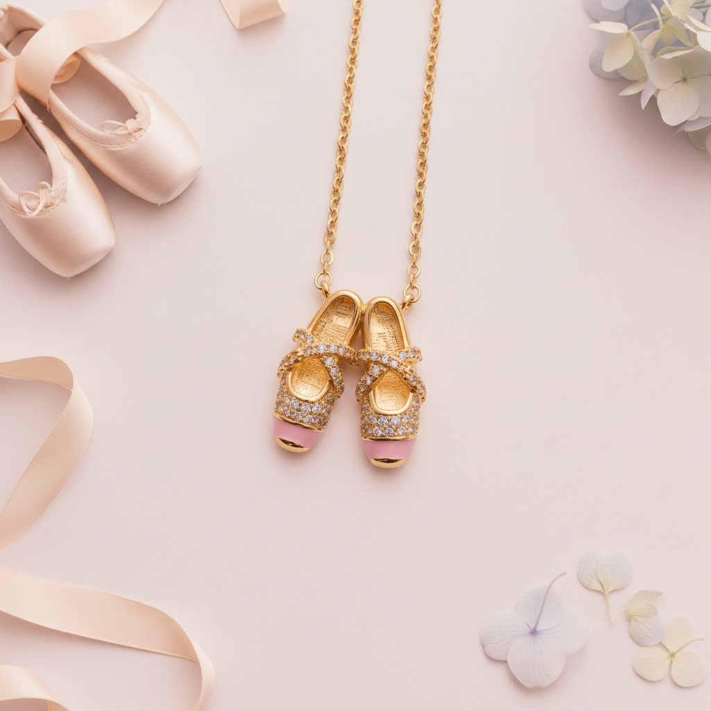 The Blush Ballet Shoe Necklace