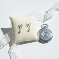 The Pearl Bow Earrings — S999 Silver