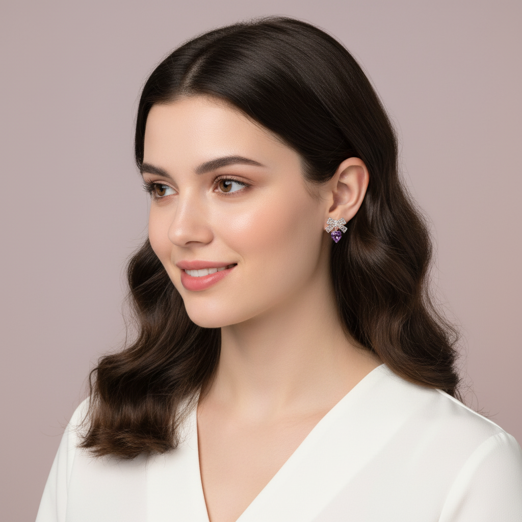 The Laceheart Earrings — Lavender Mist