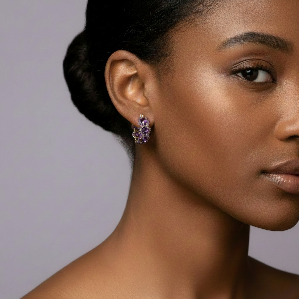 The Violet Bloom Hoop Earrings