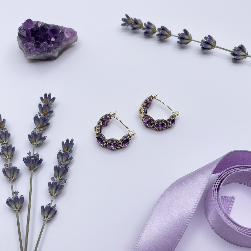 The Violet Bloom Hoop Earrings