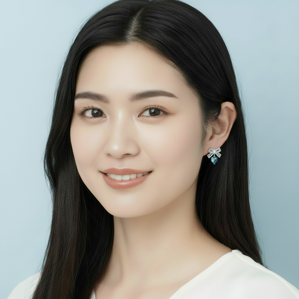 The Laceheart Earrings — Sky Mist