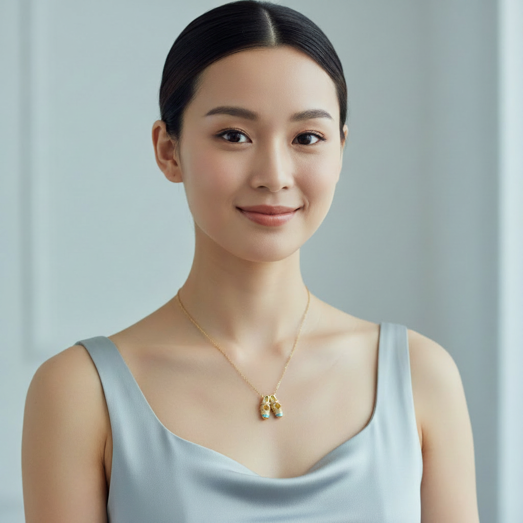 The Mist Ballet Shoe Necklace