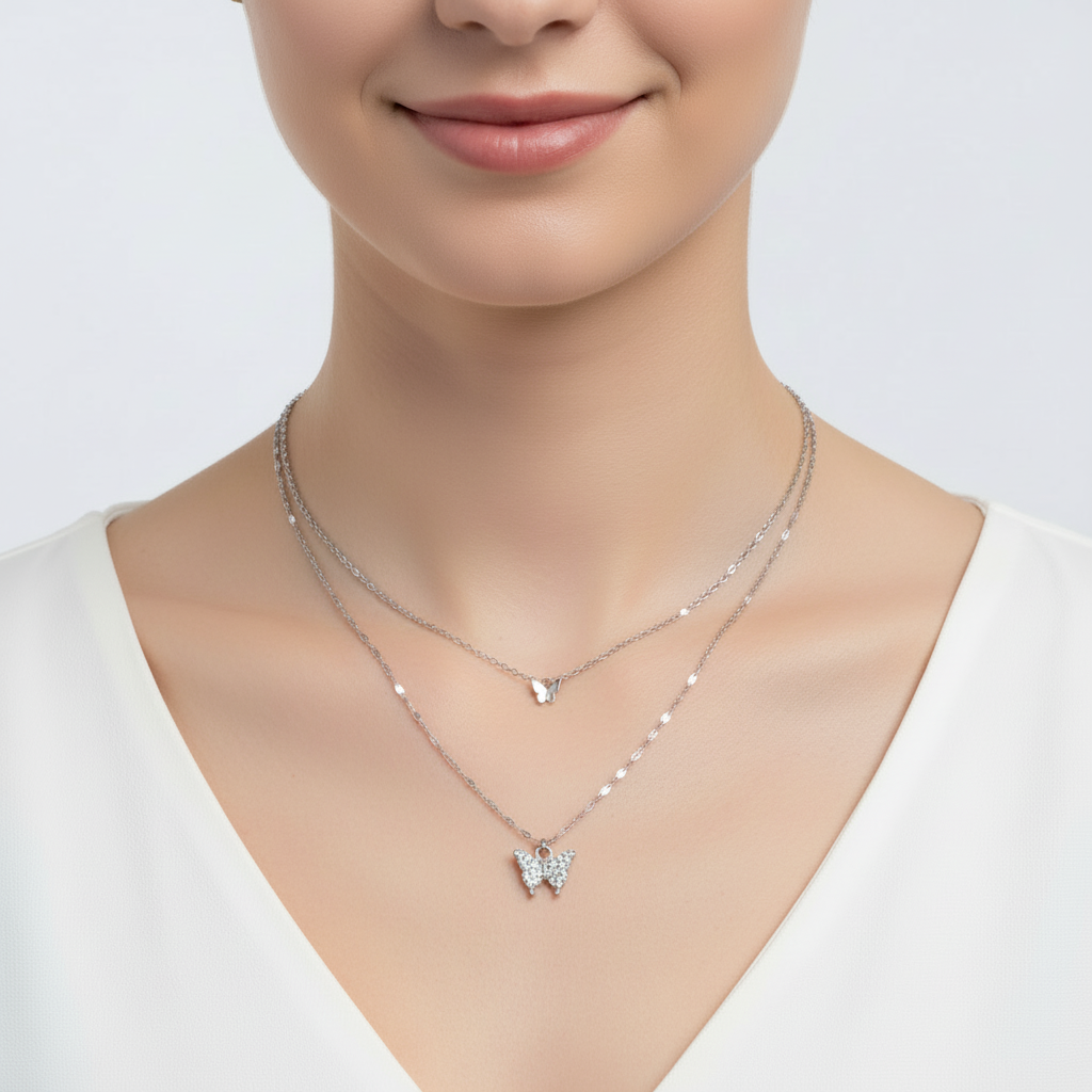 The Dainty Layered Butterfly Necklace
